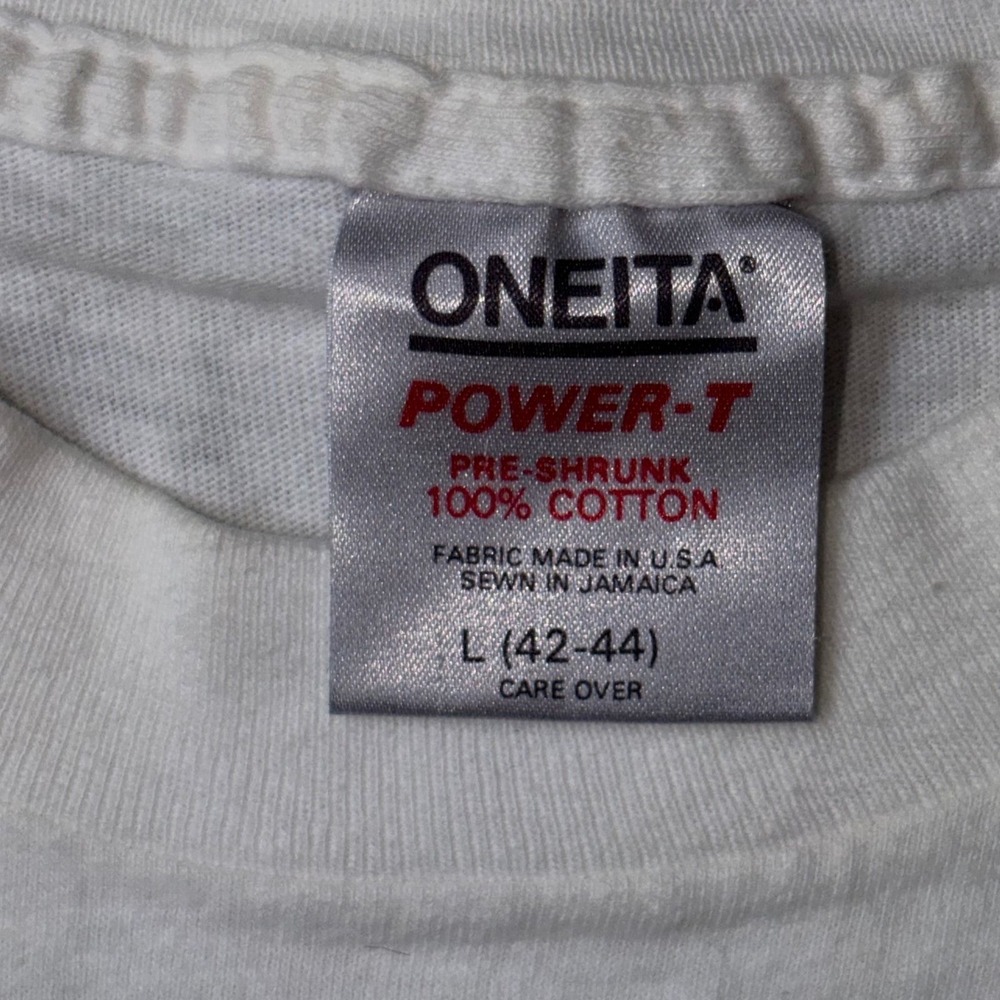 Vintage Oneita Power-T First Mate Nautical Uniform Graphic T-Shirt White Large - Picture 2 of 3